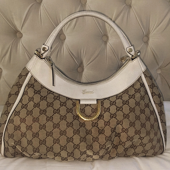 Authentic GG Canvas D-Gold Hobo Bag - Picture 1 of 2